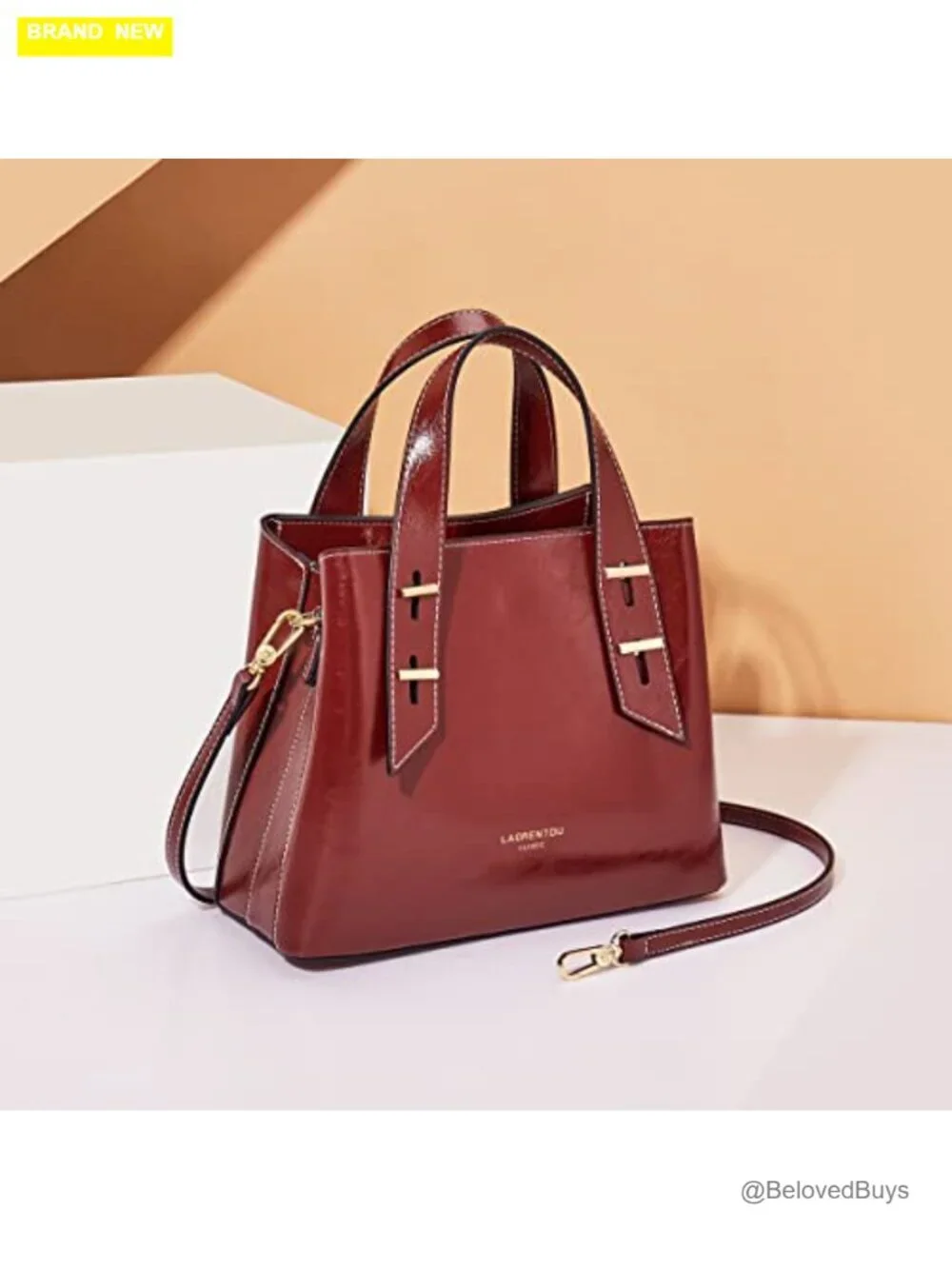 Genuine Leather Satchel Handbag Crossbody Tote Top Handle Shoulder Purse